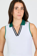 Fresh Air Sleeveless White Polo