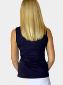 The Alice Ruffle Polo - Navy