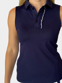 The Alice Ruffle Polo - Navy