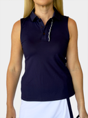 The Alice Ruffle Polo - Navy