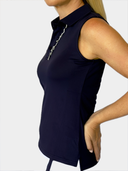 The Alice Ruffle Polo - Navy