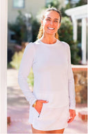 Bubble White LS Crew