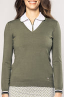 Olive V-Neck Sweater