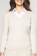 Khaki V-Neck Sweater