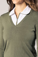 Olive V-Neck Sweater