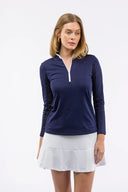 Carey ¼ Zip Pullover – Navy