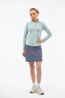 The Ava ¼ Zip Ruffle Pullover – Mint