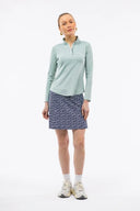 The Ava ¼ Zip Ruffle Pullover – Mint