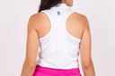 White Racerback Polo