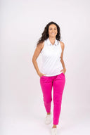 White Racerback Polo