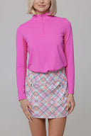 Hot Pink Long Sleeve Mock Neck
