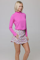 Hot Pink Long Sleeve Mock Neck